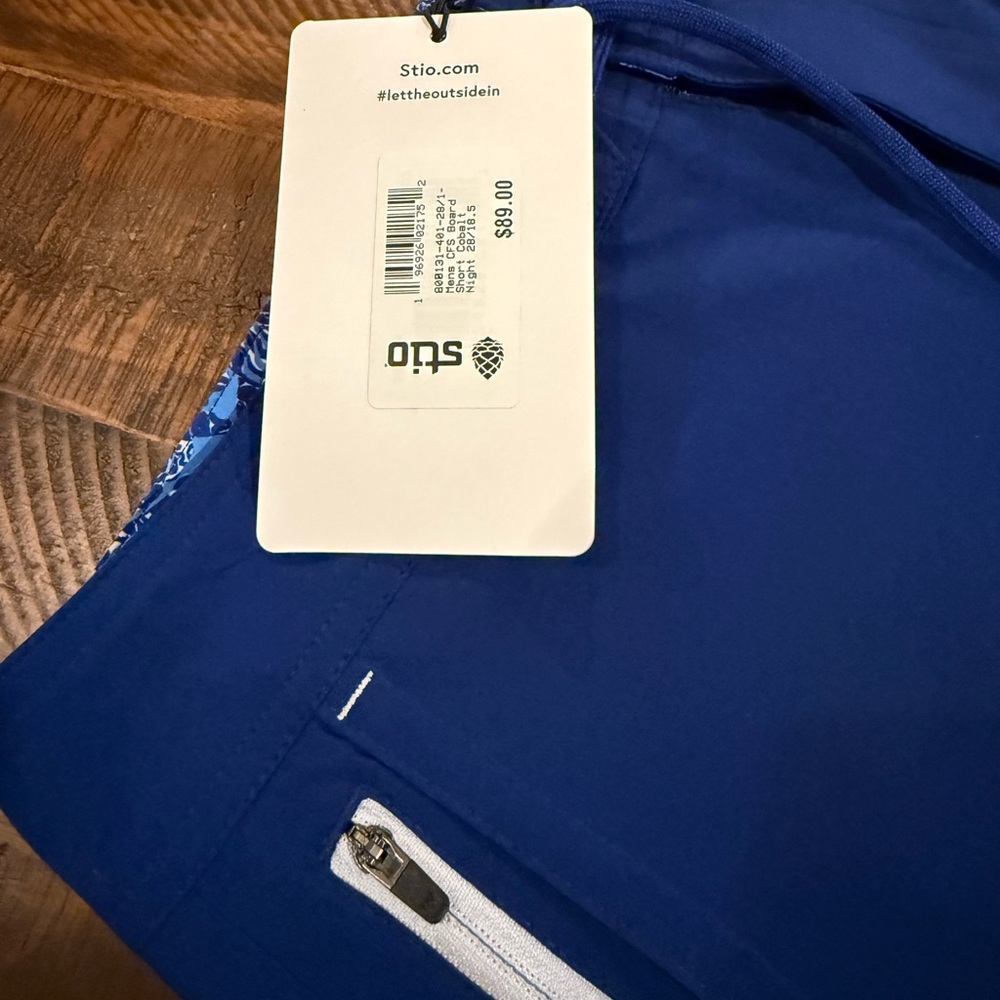 NEW💙Stio CFS Board Short Mens 28 Blue Cobalt Night Swim Trunks UPF 50 Stretch - Picture 4 of 8